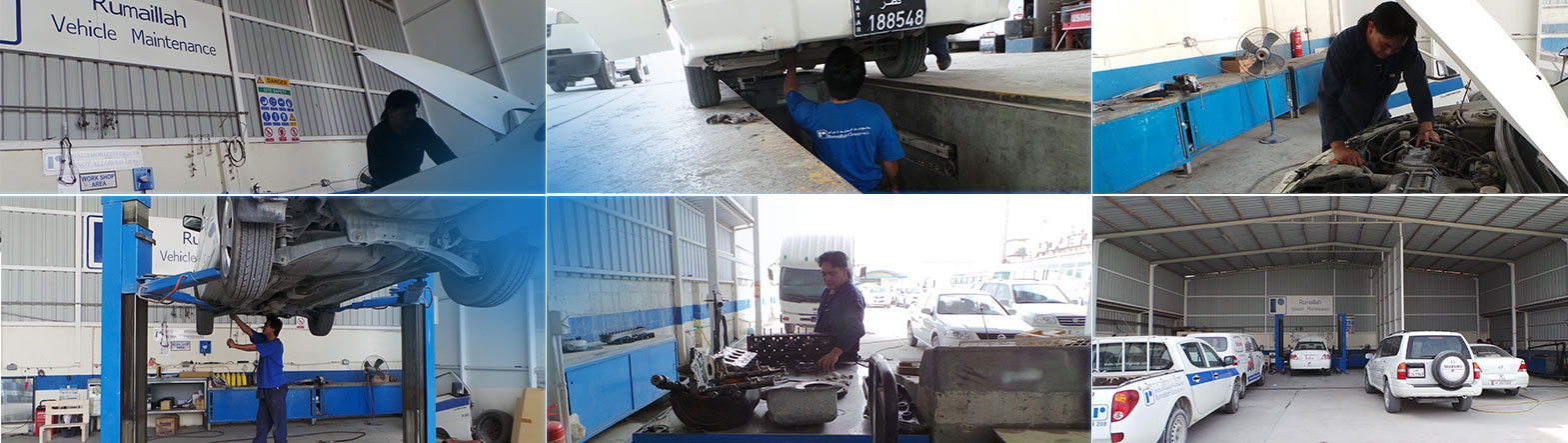 Rumaillah Group cubicles and vehicle maintenance